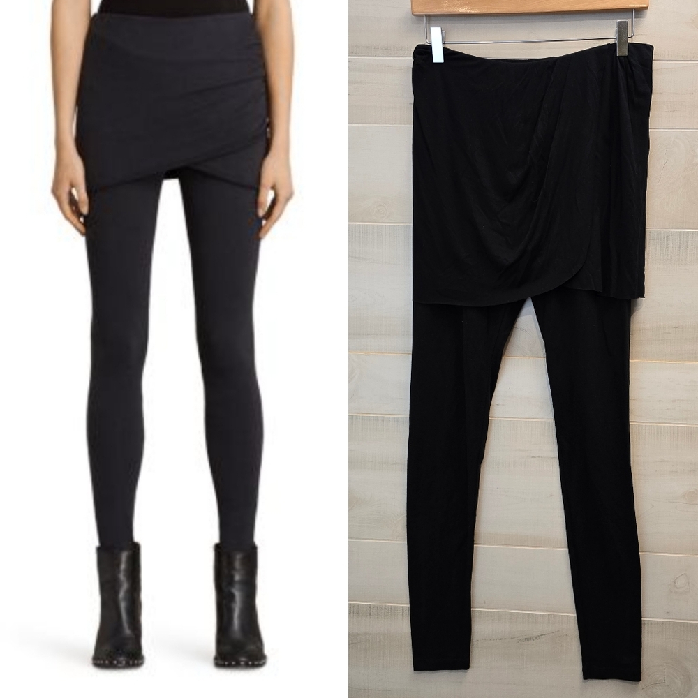 {8} ALLSAINTS Raffi Skirted Leggings In Black